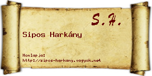 Sipos Harkány névjegykártya
